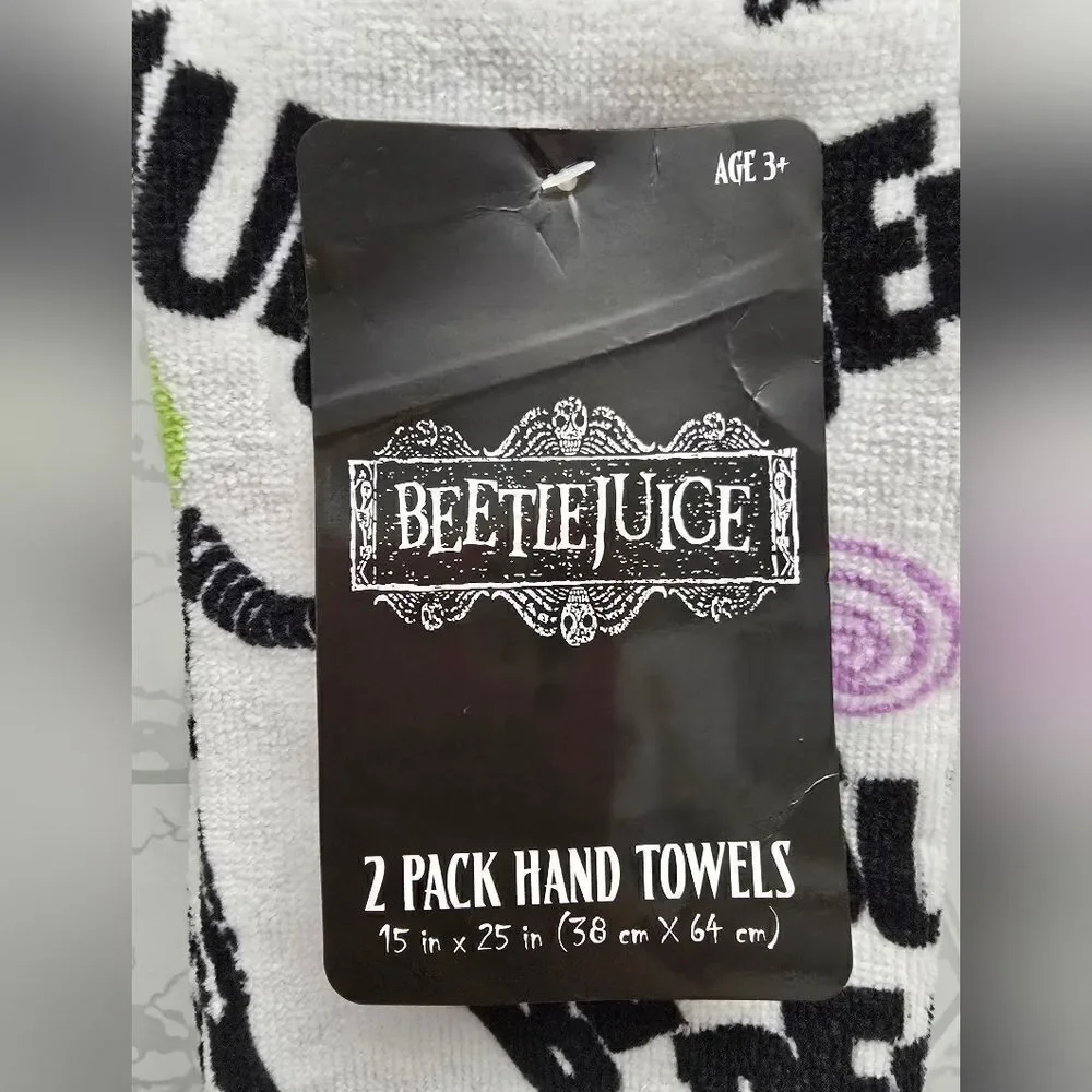 Nwt Beetlejuice Halloween 2 pc Hand Towels